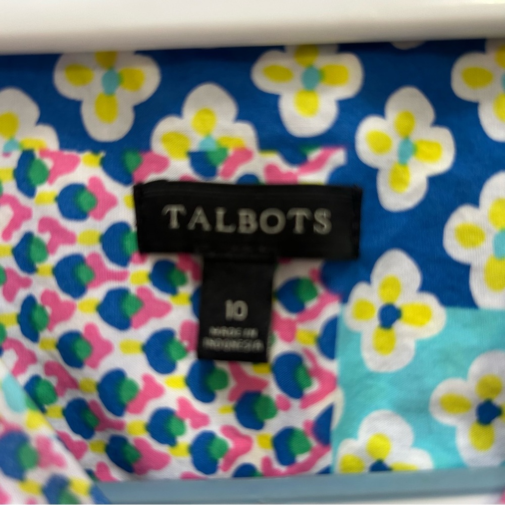 Talbots ISLAND MULTICOLOR PATCHWORK BELTED SHIRTD… - image 10